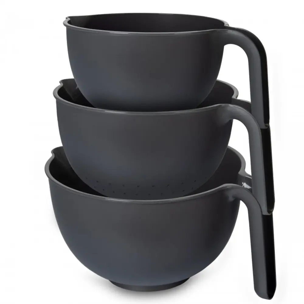 Practic set, 2x bowl, colander, handle, charcoal graphite, 10034392