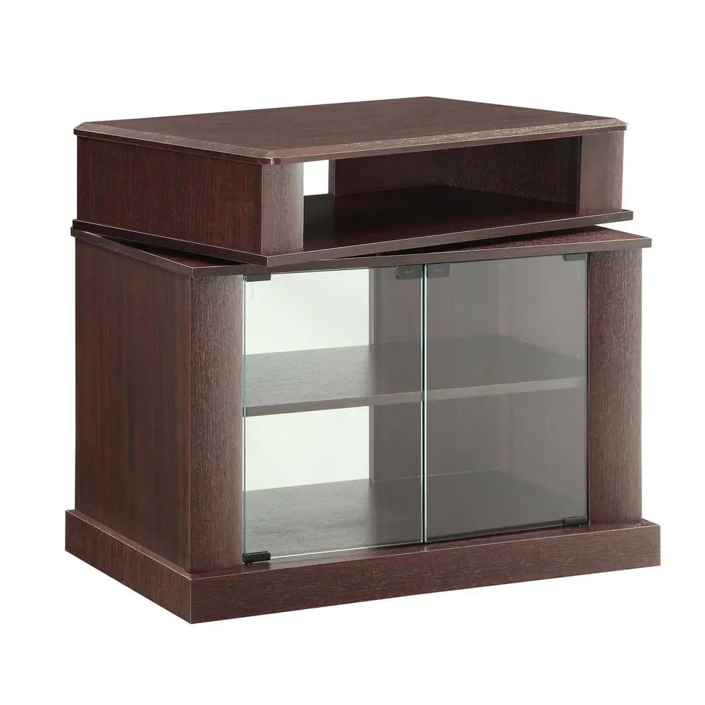 4D Concepts Swivel Top Entertainment Cart Cherry Finish TV Stand