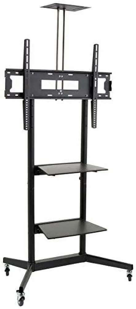 Displays2go TVJT320ND2 Mobile TV Cart Height Adjustable Locking Wheels 40-80 Inch Screens