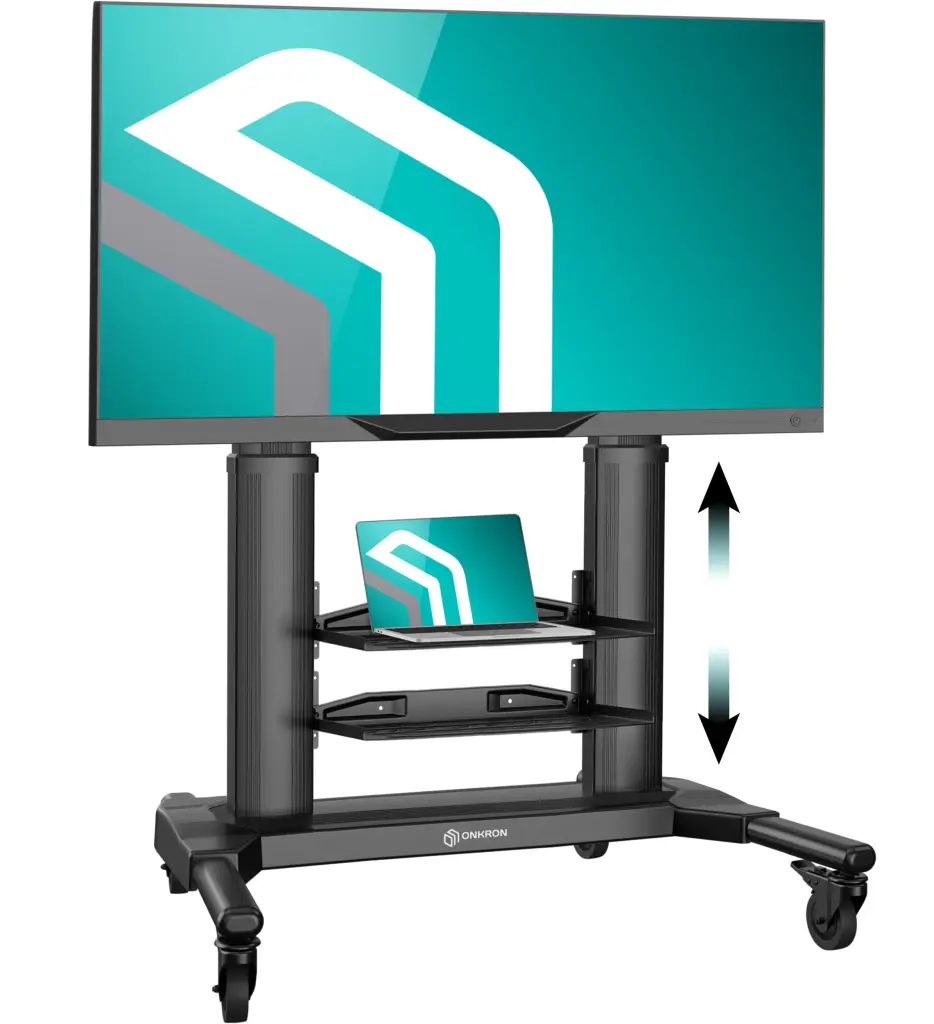 ONKRON Mobile TV Stand 40-80 Inch TVs up to 122 lbs Adjustable VESA