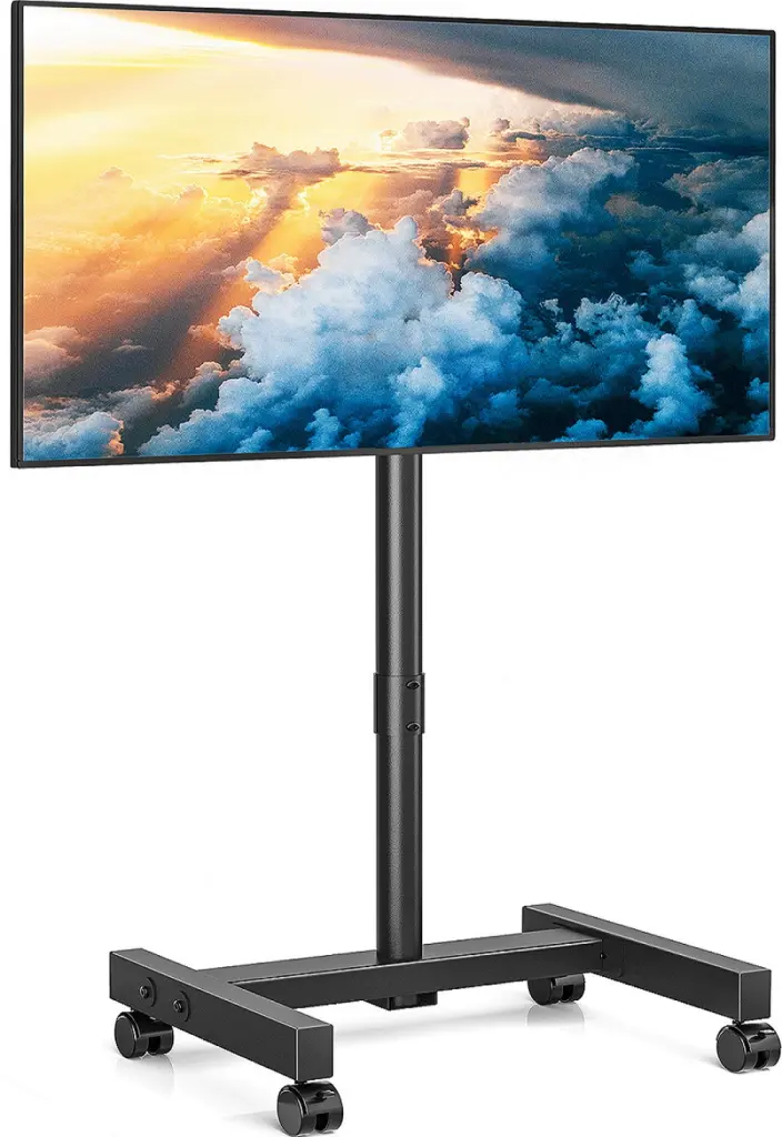 Modern Rolling TV Stand 13 to 50 inch TVs Tilt Metal Stand Wheels Rfiver