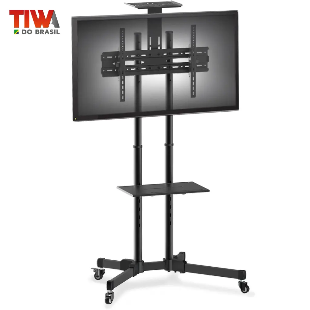TIWA Mobile Rolling TV Stand Cart Laptop Shelf 32-83 Inch Screens Max VESA 600x400mm