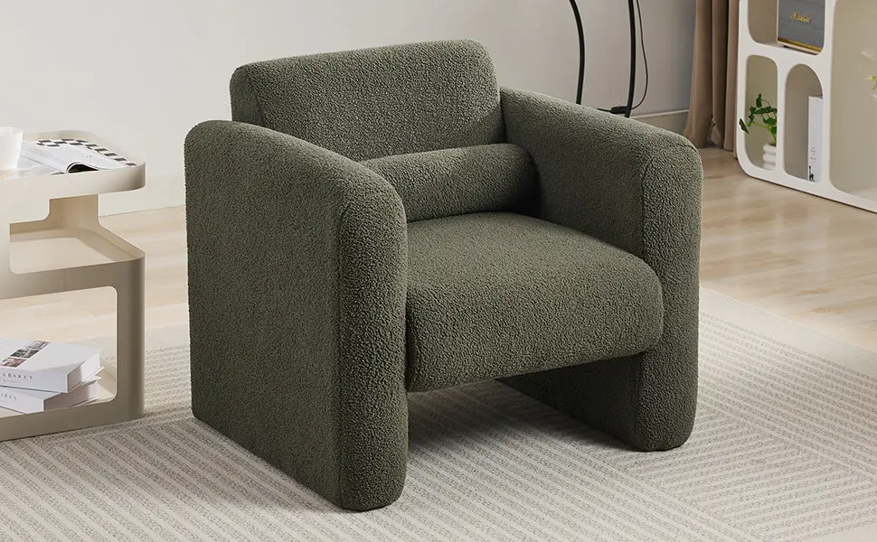 Modern Accent Chair Lambskin Sherpa Upholstery Reading Comfort bed best