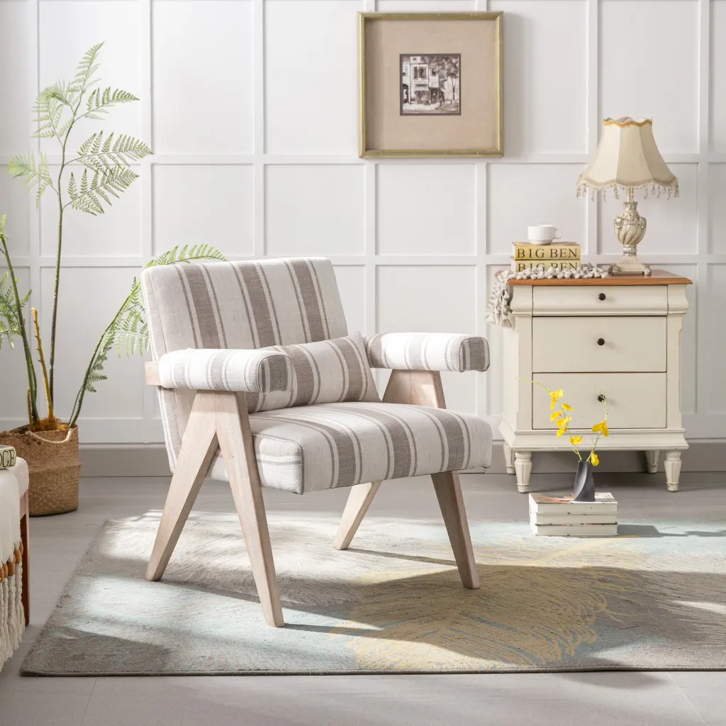 Accent Chair KD Rubber Wood Legs and Black Finish chairus