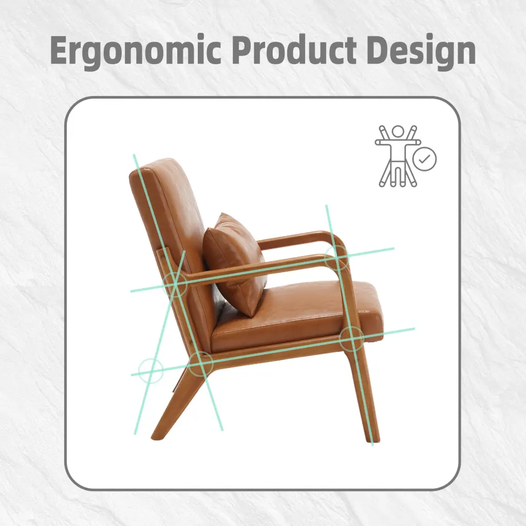Coolmore Modern Accent Chair Solid Timber Padding Lounge Armchair coolmore w-395
