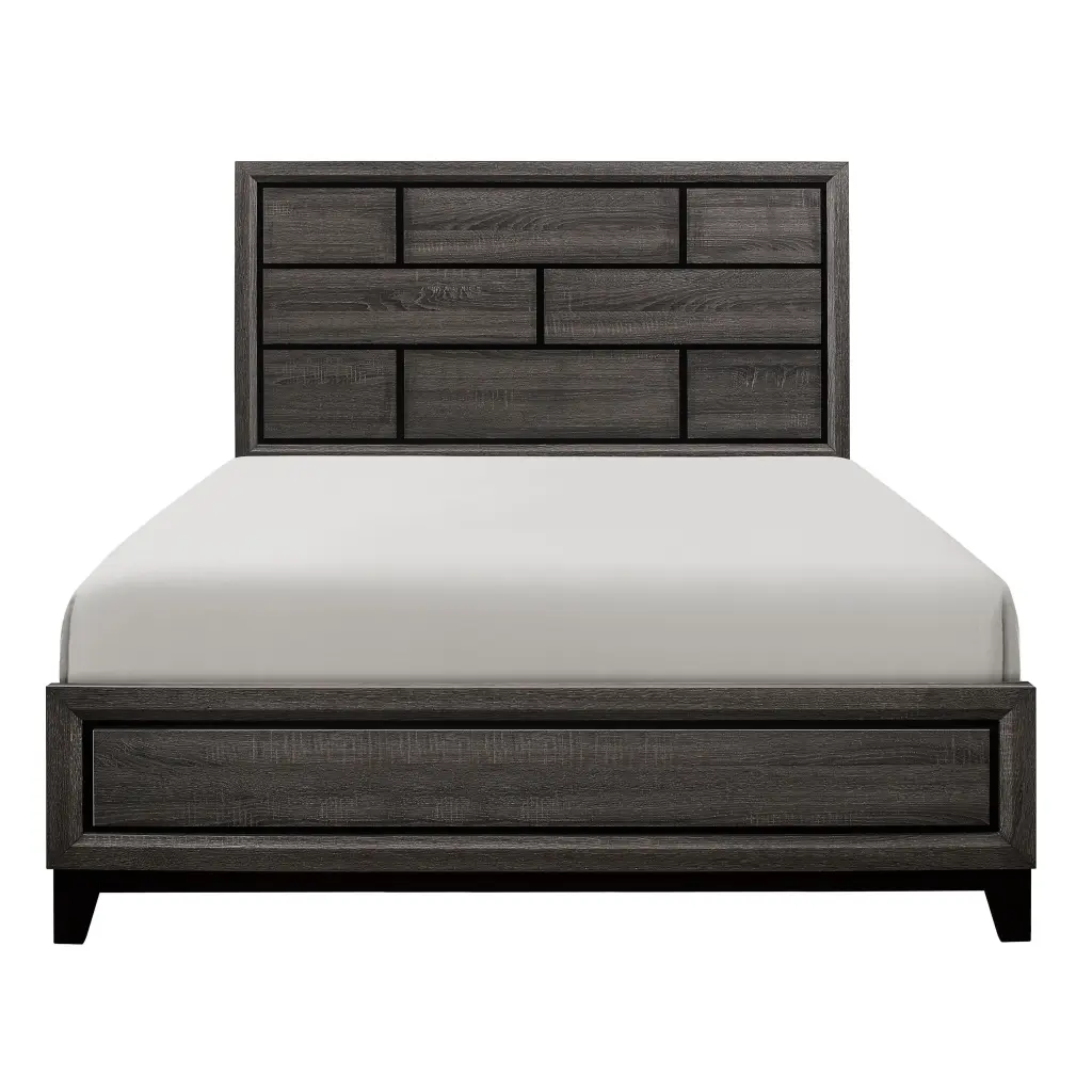 Modern Style Eastern King Bed Clean Line Design and Gray Finish kanepe
