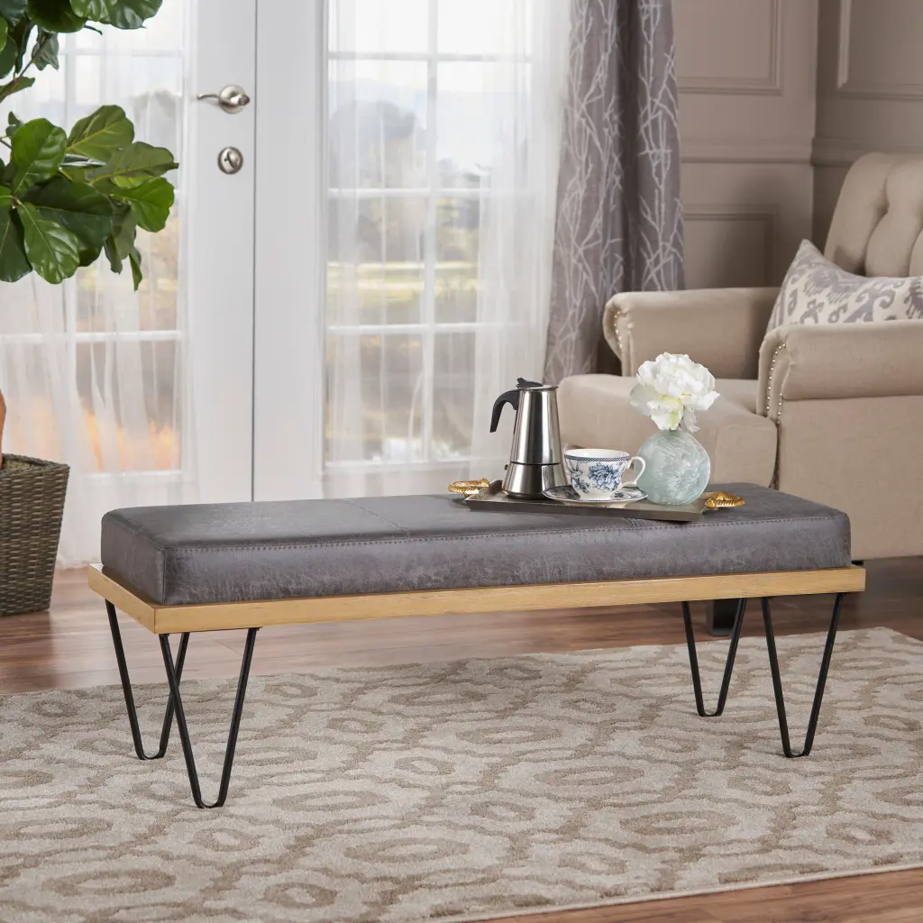 Bench Slate MDF Modern Design Home or Office nh-an