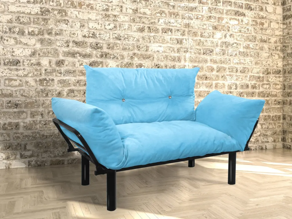 Ada Beautiful Turquoise Seat Metallic Finish and Comfortable Foam furnia