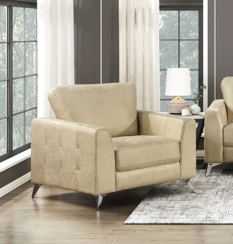 Sand Colored Sleek Microfiber Upholstery Elegant Modern Style Accent Chair kanepe