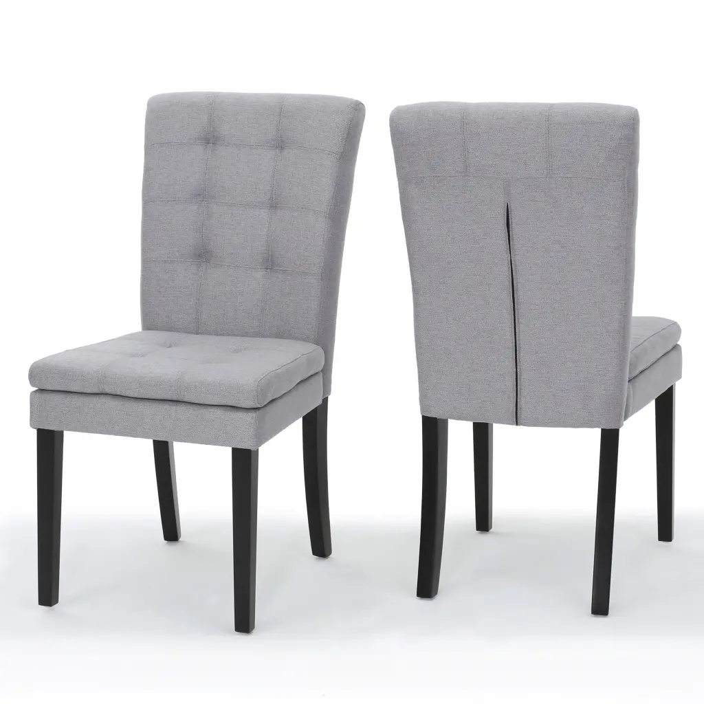 Badin KD Dining Chair Light Grey Material - Stylish and Comfortable nh-comfortcove