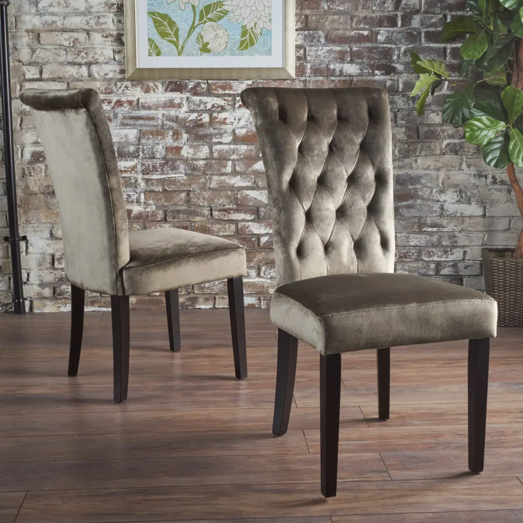 Charlotte KD Dining Chair Grey Material Modern Dining Room nh-comfortcove