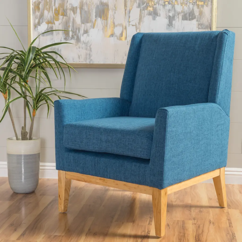 KD Accent Chair Blue Fabric Modern Living Room Seating nh-inmax