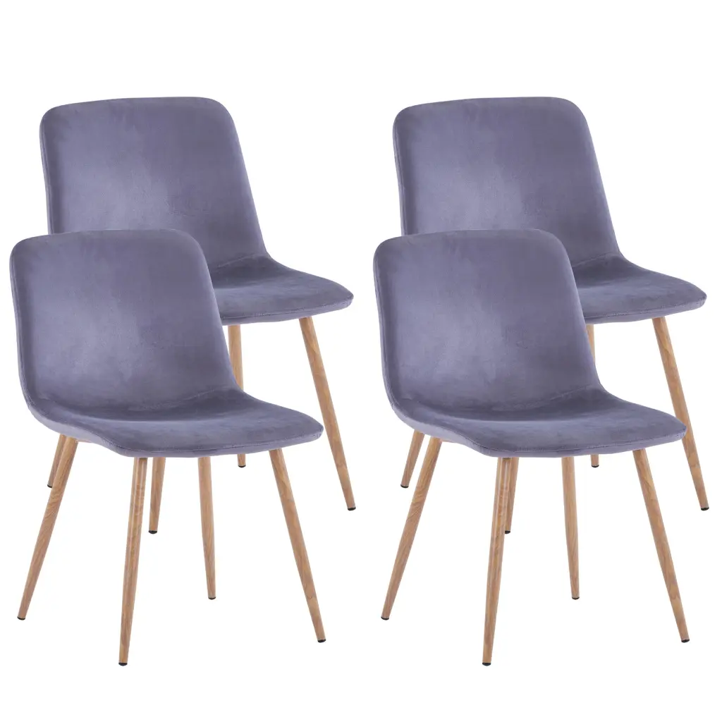 Dining Chair 4Pcs Gray Modern Style Suitable Restaurant And Home sailway