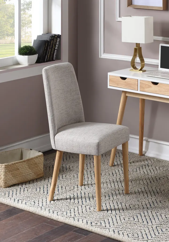 Taylor Chair Natural Legs And Gray Material Gray Solid Timber Modern Dining Chair simple living