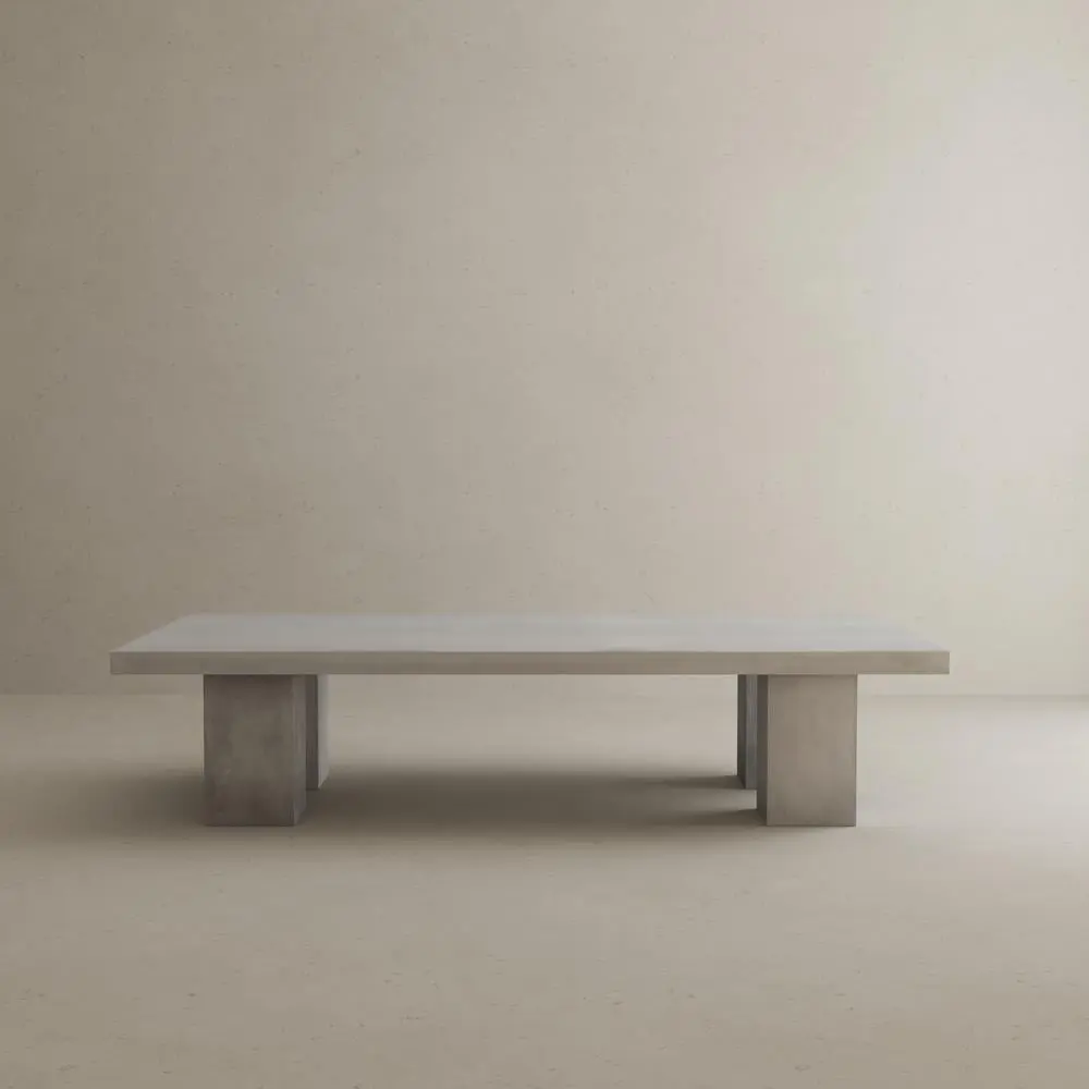 Ella Rectangle Coffee Table Large Ivory Concrete American Home Classic