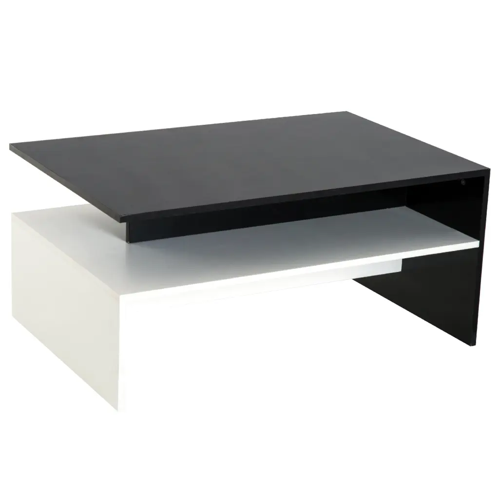 Homcom Modern Coffee Table 2 Tier Rectangular Center Table Storage aosom business