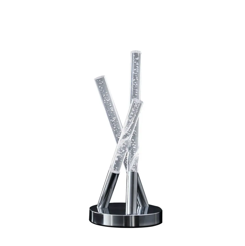 14.5 Carina Modern 3 Acrylic Upright Leg Stix Led Silver Metal Table california home