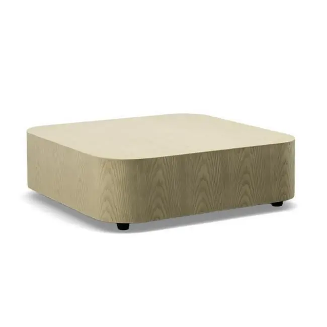 Benjara 36 Inch Cid Macy Low Coffee Table Square Modern Style Beige Brown Convenience Concepts