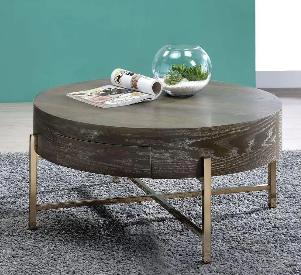 CoSoTower Dark Oak Champagne Coffee Table