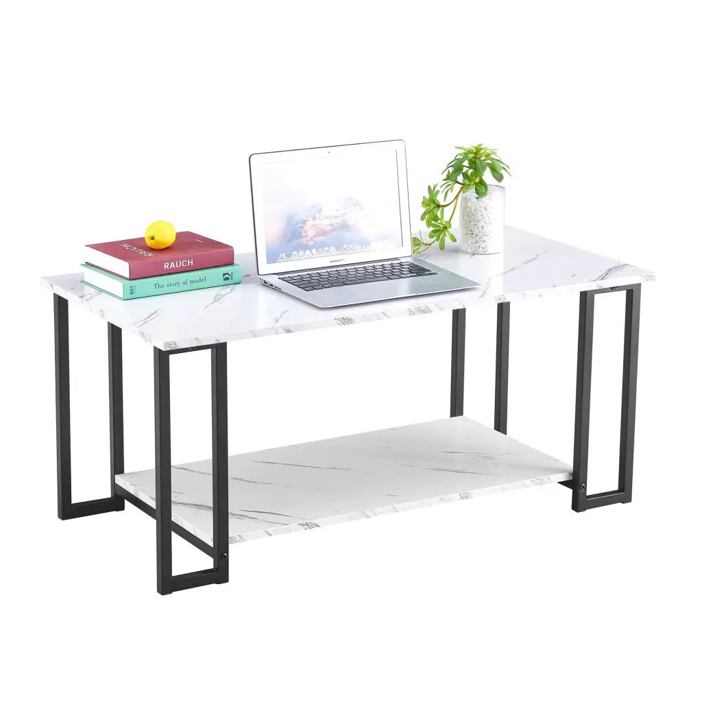 D&N Coffee Table 2 Layers 1.5Cm Thick Marble MDF Rectangle 39.37 Inch d-n furniture