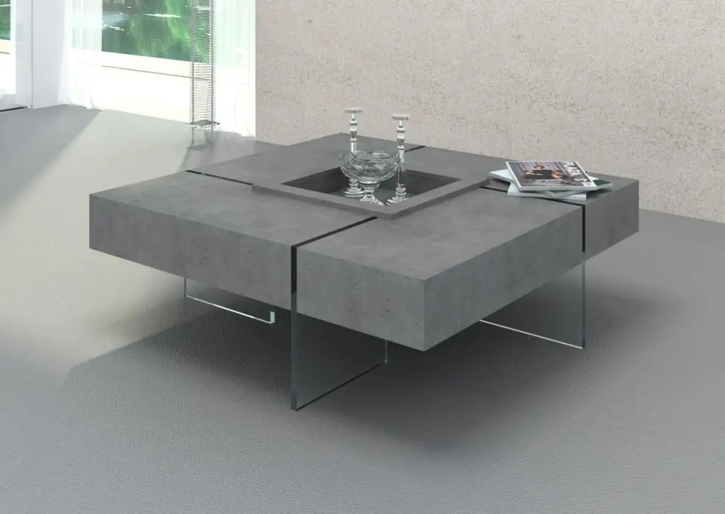 DeeHome Modrest Shauna Modern Faux Concrete Floating Coffee Table