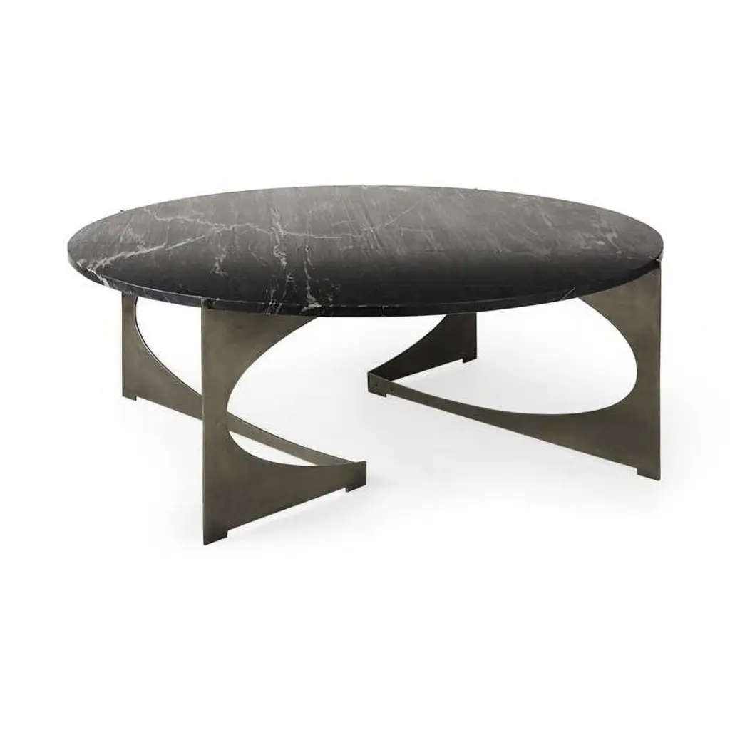 Contemporary Black Marble Coffee Table Fancy Fixtures