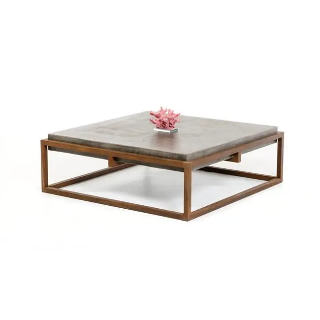 Modern Concrete Coffee Table Living Room Fancy Fixtures