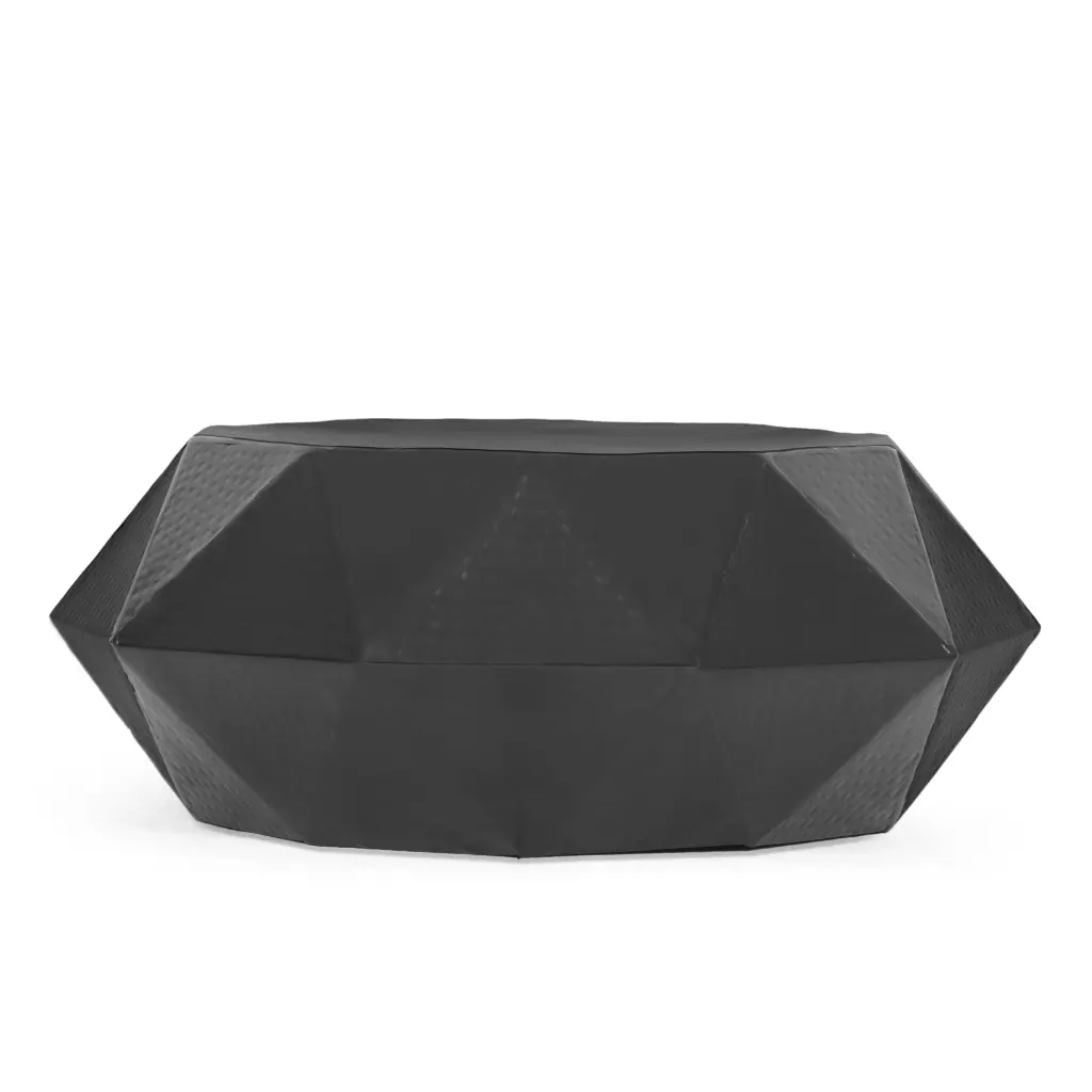 GDF Studio Barger Modern Handmade Aluminum Polygonal Coffee Table Black GDFSTUDIO