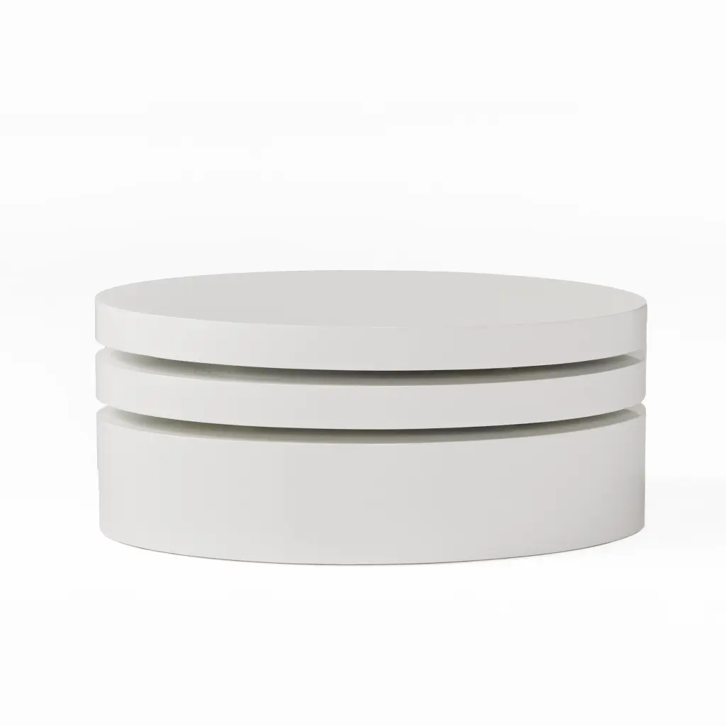 GDF Studio Kendall Modern Faux Wood Rotatable Coffee Table Glossy White GDFSTUDIO