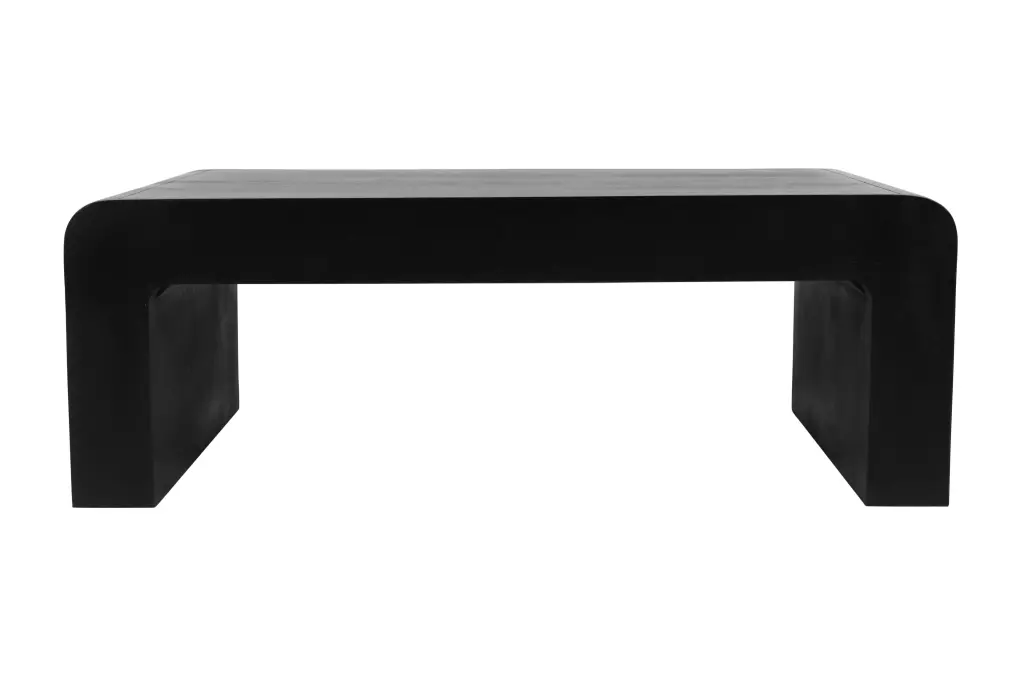 Brooklyn 50 Mid-Century Modern Solid Wood Waterfall Curved Coffee Table JOFRAN INC.