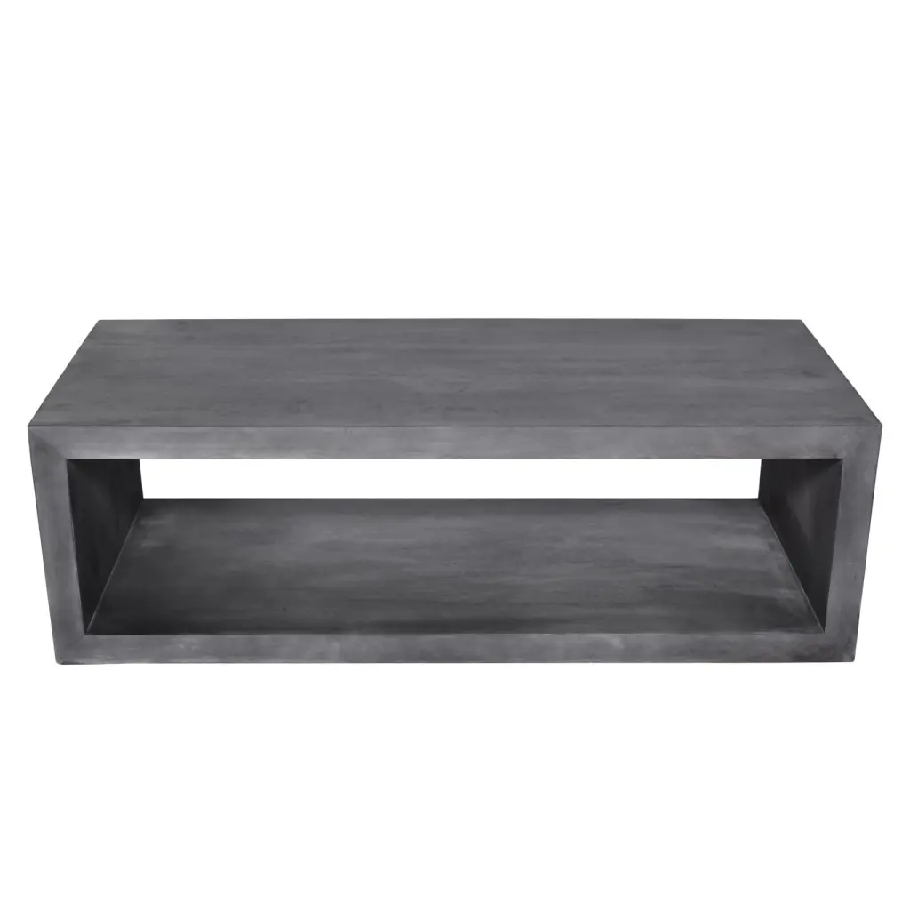 Miekor Furniture 58 Cube Shape Wooden Coffee Table Open Shelf