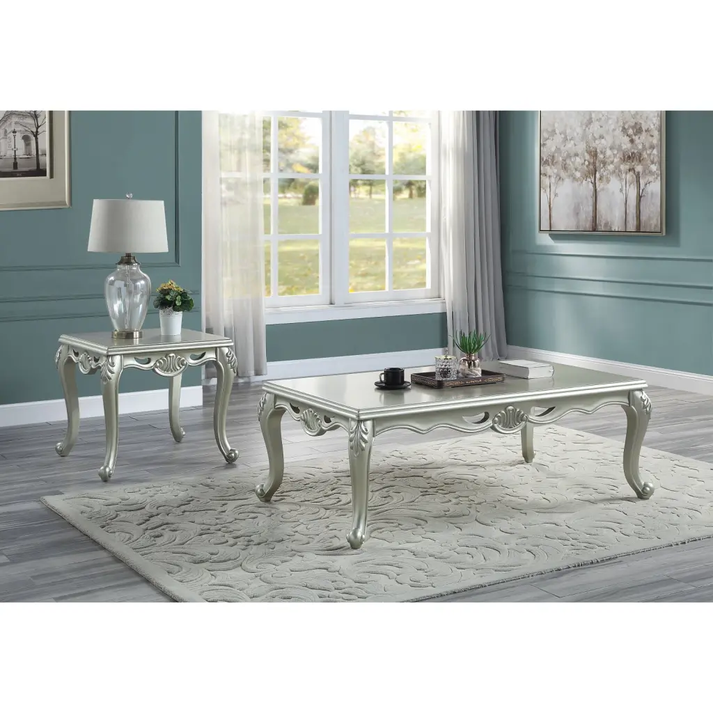 Miekor Furniture Qunsia Coffee Table Champagne Finish LV01120