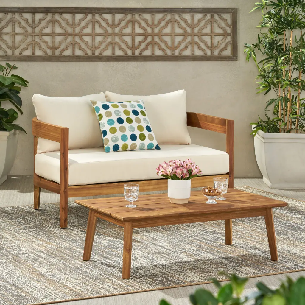 Brooklyn Seat Coffee Table Teak Wood Water-resistant Material nh-cloudhouse