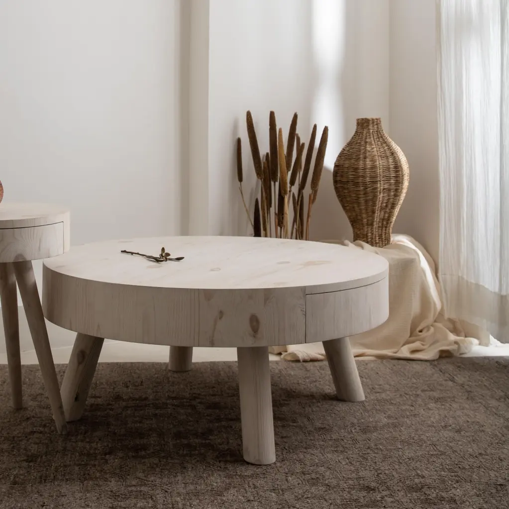 OBJECTRY Cylinder Coffee Table Unique Modern Living Room Furniture