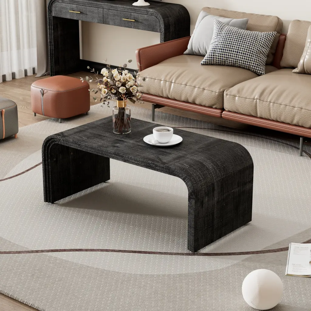 Minimalist Coffee Table Curved Art Deco Design Living Room rnb