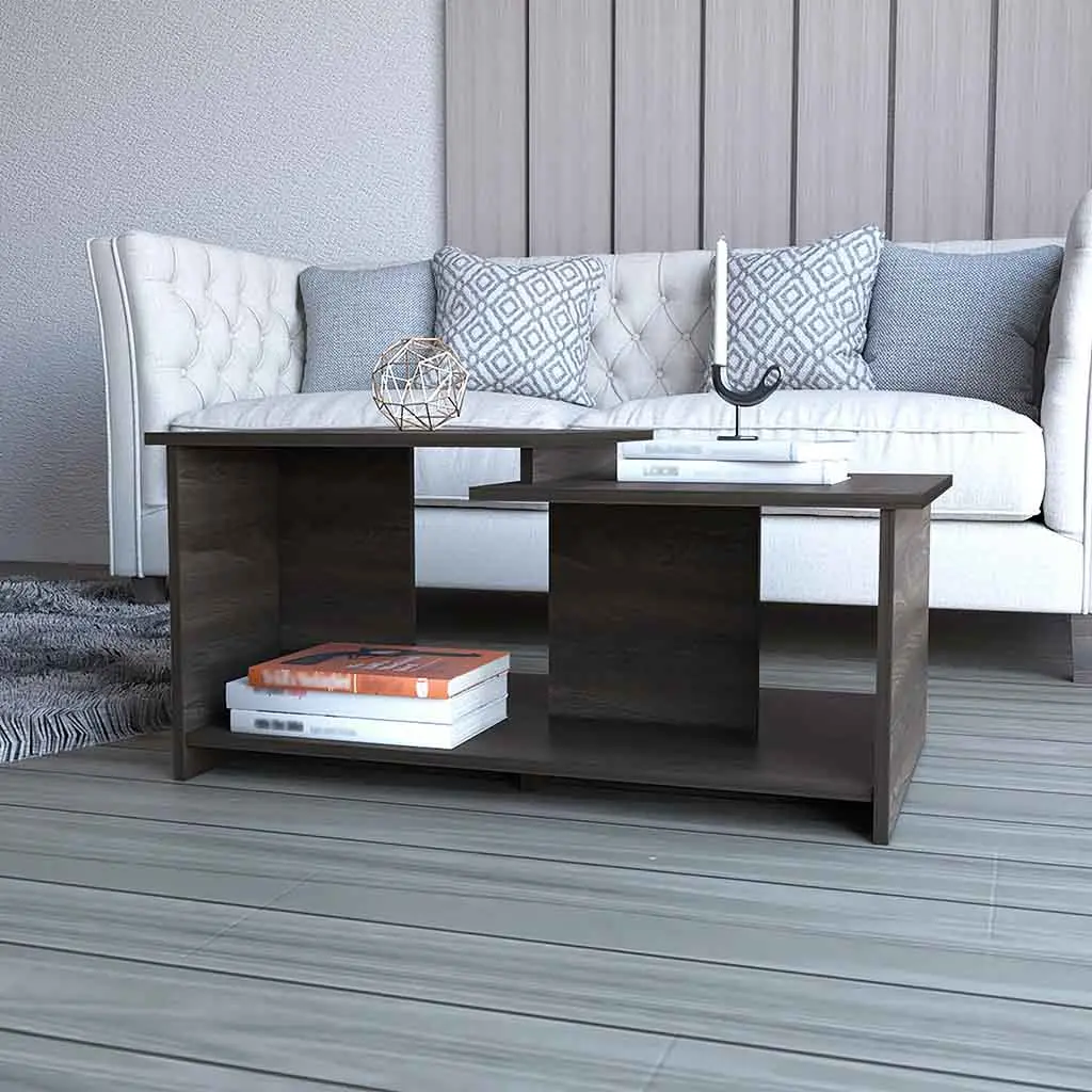 Waycross Coffee Table One Large Shelf and Two Table Tops Brown Primary Living Room Furniture rta mubles colombia