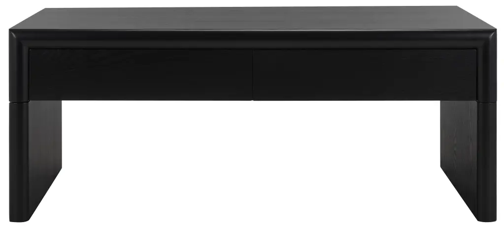 SAFAVIEH Rune Contemporary Coffee Table Drawers Black 47.2 Inch
