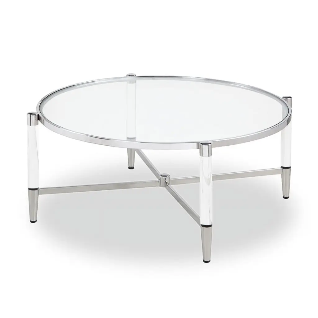 Evelyn Coffee Table Polished Stainless Acrylic Strange DNA
