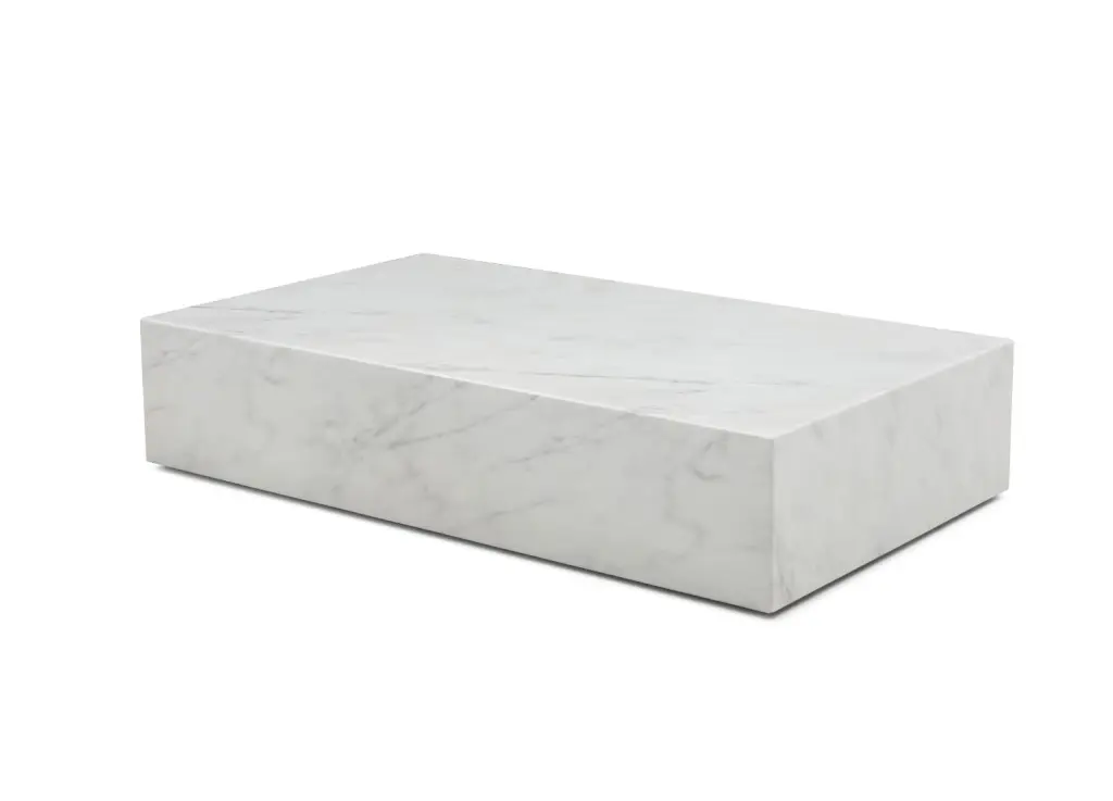 Whiteline Modern Living Cube Rectangular Coffee Table White