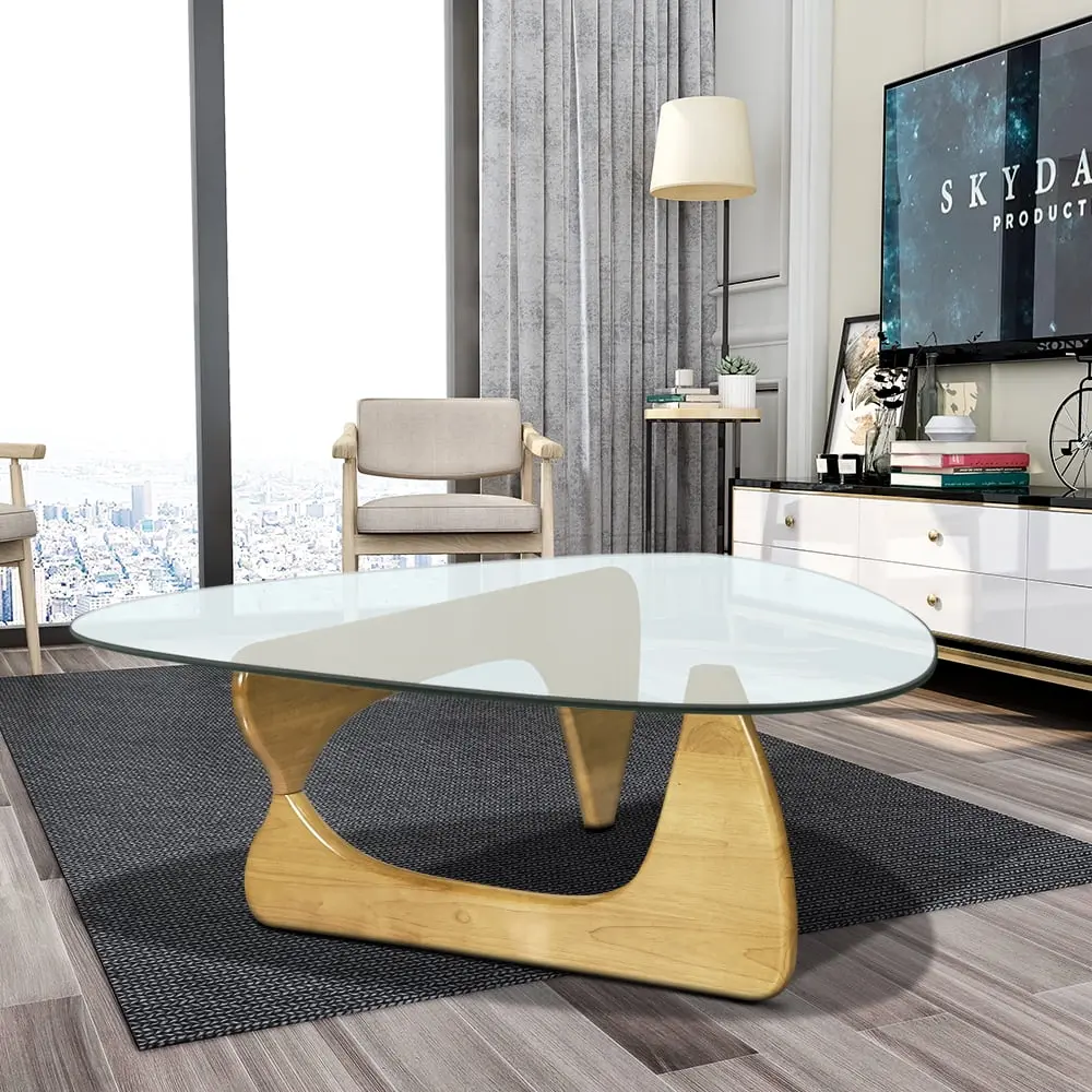 Home Modern Triangle Coffee Table Unique Geometric Design Living Room Center Table Wobythan