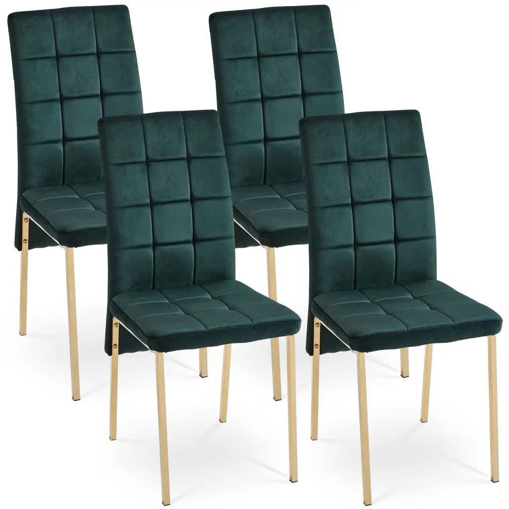Green Velvet High Back Nordic Dining Chair Modern Material Gold Legs bn smart home w1516