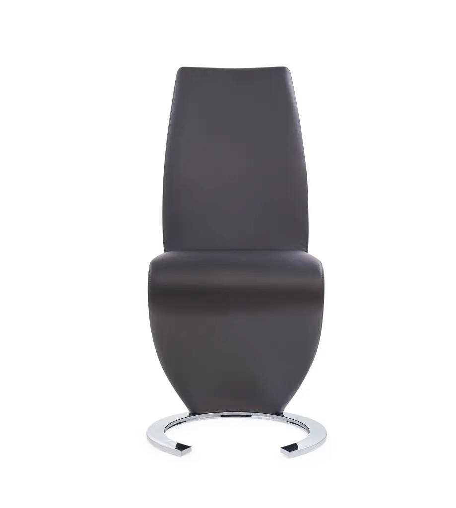 Marcus Horseshoe Grey Dining Chairs Kit 2 Gray Polyurethane luxe modern furniture
