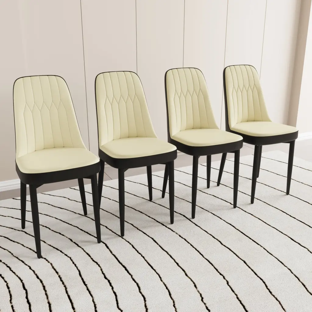 Set 4 Dining Chairs Modern Style High Standard PU Leather nuoli furniture