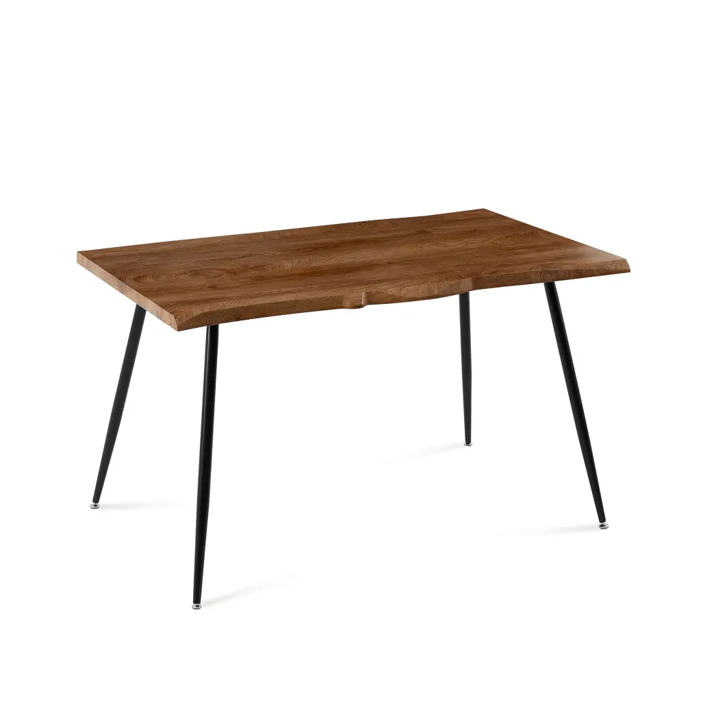 S Shape Irregular MDF Dining Table Metallic Legs Timber Design Table Top bn smart home w1164
