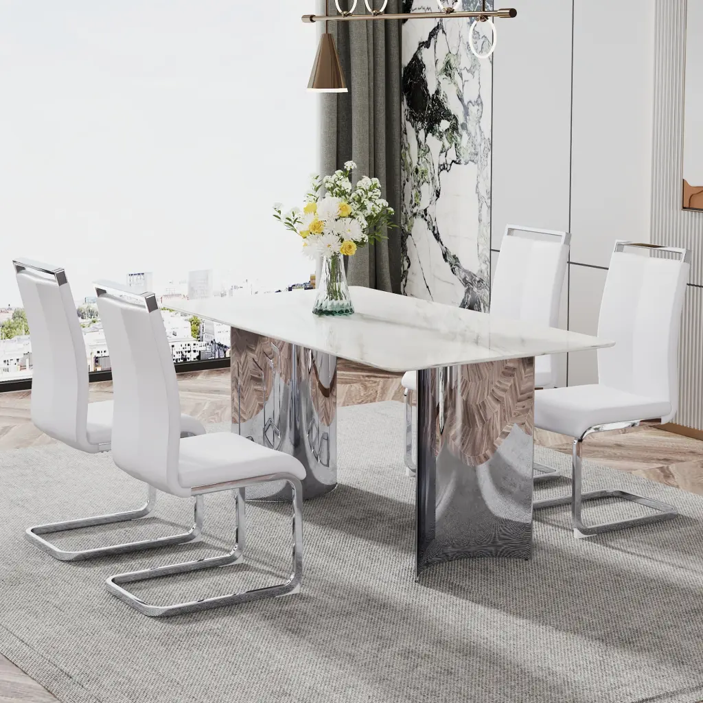 Modern Minimalist Dining Table Imitation Stone Crystal Sticker Desktop droom w-1151