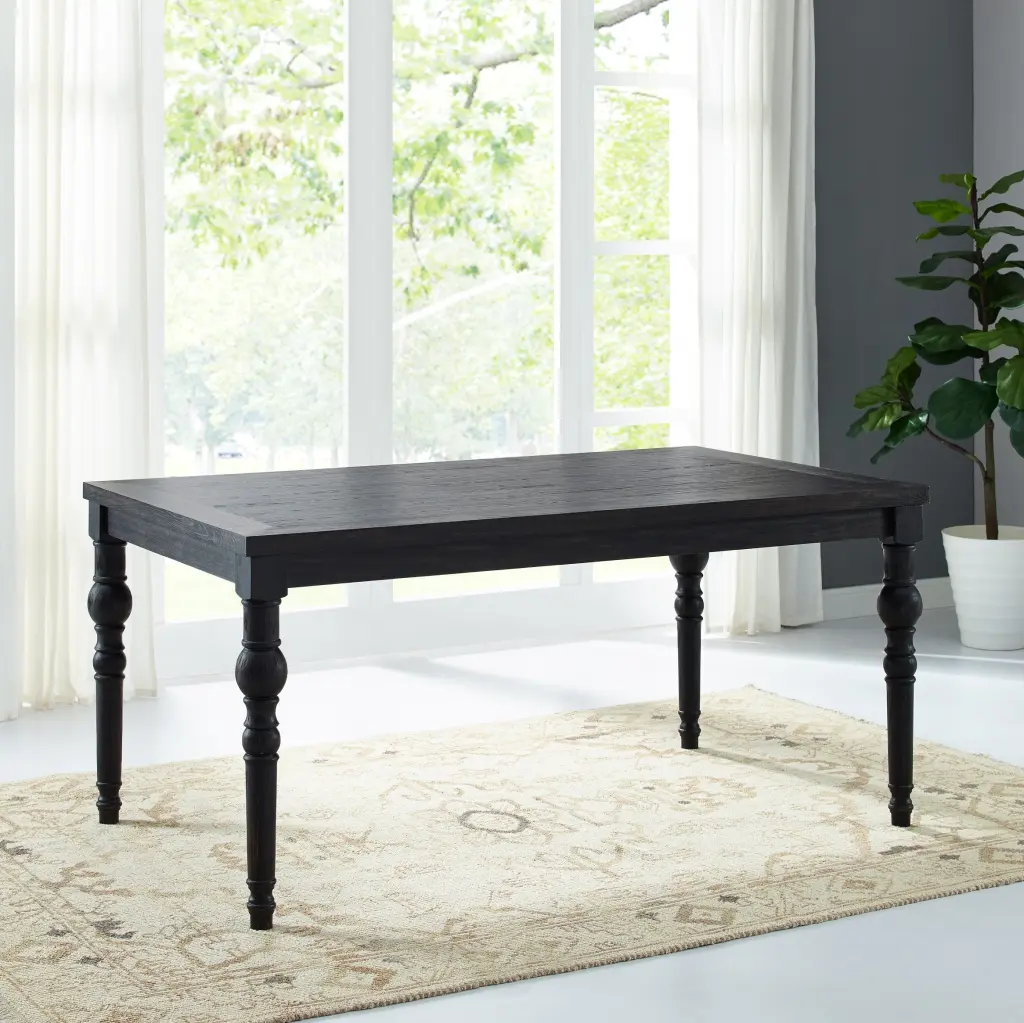 Leviton Urban Style Dining Table Black Wood Finish Modern Homes hz