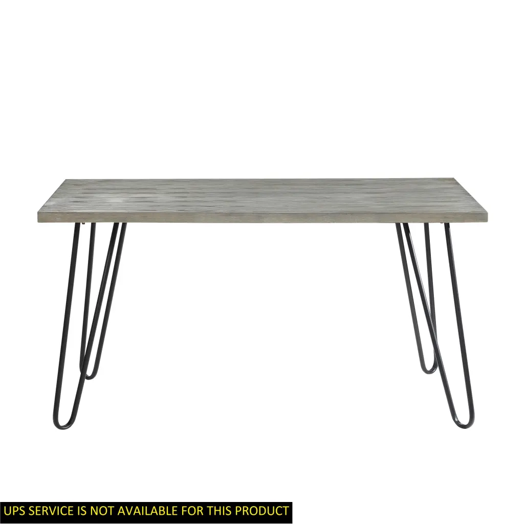 Modern Polished Design Dining Table Light Gray Wooden Top Black Finish 4-6 People kanepe