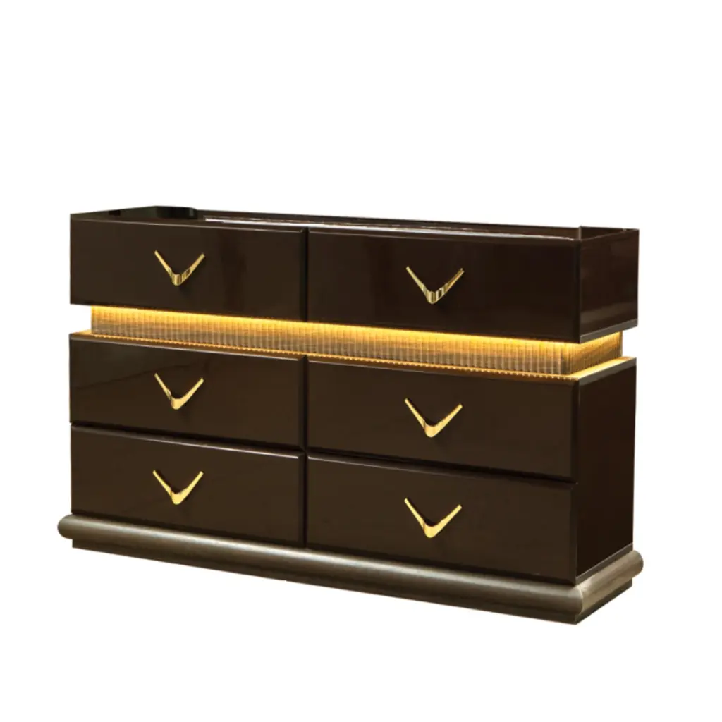 Dunhill Modern Style 6 Drawer Dresser Brown Timber Finish galaxy home furnishings