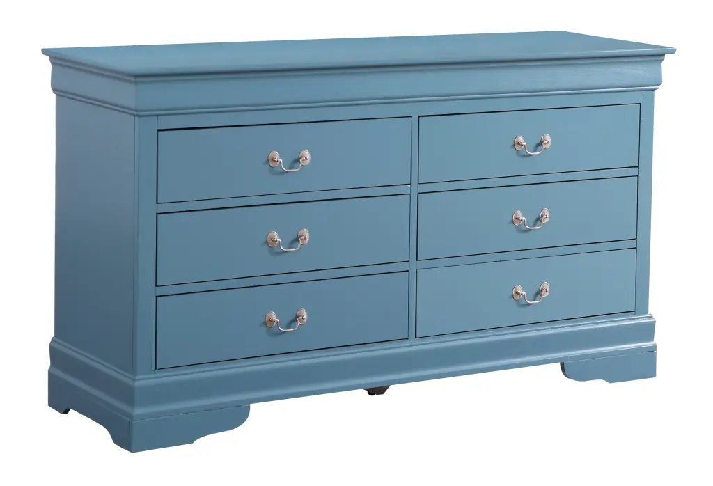 Louis Phillipe G3180 D Dresser Teal Particle Board Storage Cabinet glory furniture