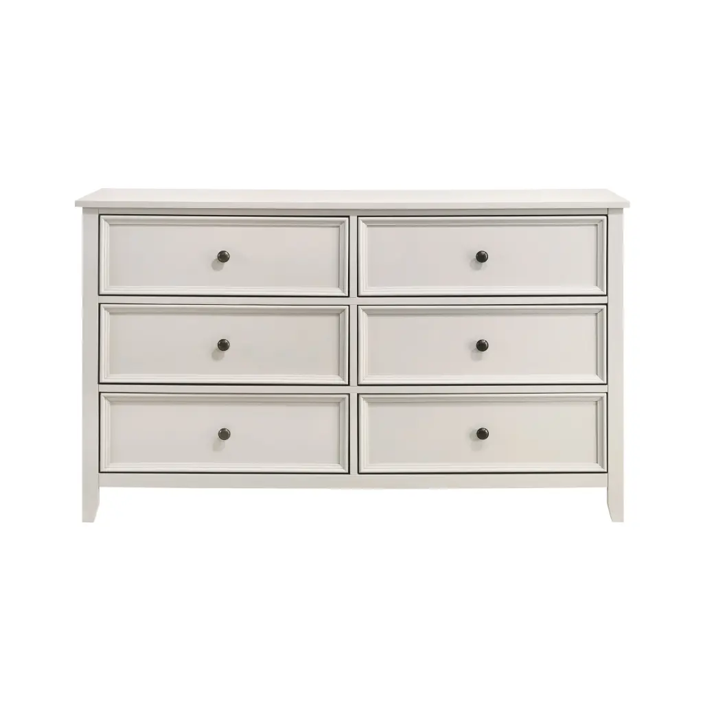 Classic White Finish Bedroom Dresser 6 Drawers Storage 1 Piece Modern Furniture kanepe